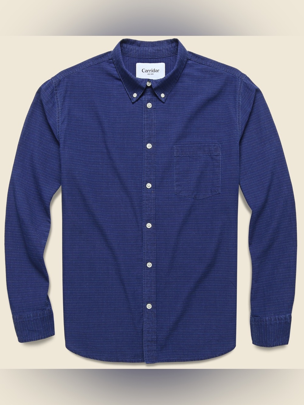 Corridor NY Indigo Rainbow Dobby Long Sleeve Shirt